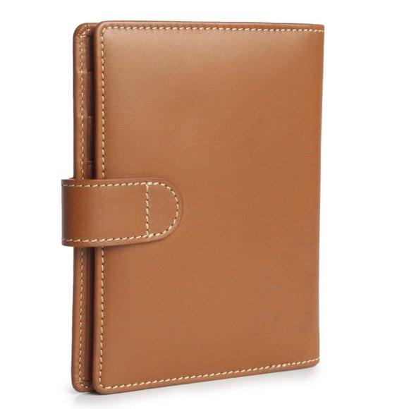 LANCEL Paris Bifold Wallet Small Leather Goods Tan Leather + Pen Holder - Picture 2 of 5